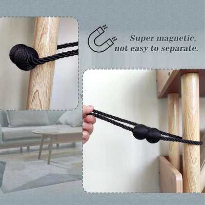 Magnetic Curtain Tiebacks Black 2pcs, Curtain Tiebacks Buckles
